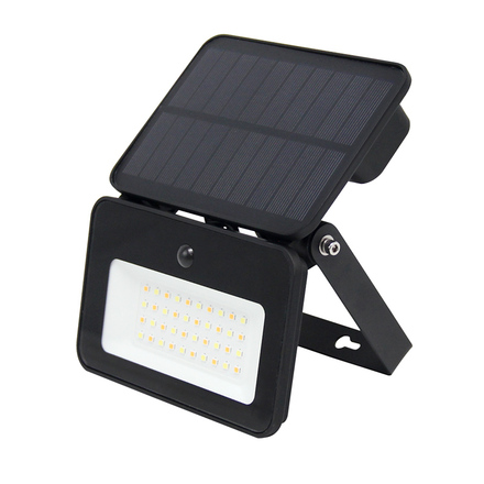 Solight LED solární reflektor se senzorem, 6W, 660lm, 3CCT, Li-Ion, černá WL913