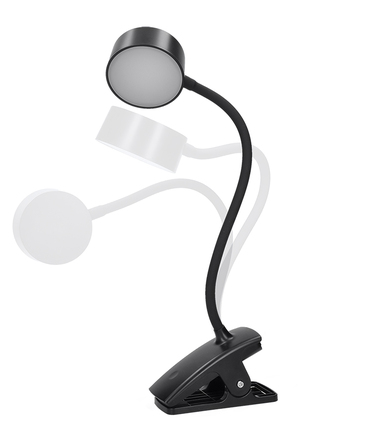 Solight LED stolní nabíjecí lampička, 2W, 210lm, 3CCT, černá, clip WO3001-B