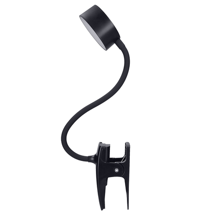 Solight LED stolní nabíjecí lampička, 2W, 210lm, 3CCT, černá, clip WO3001-B