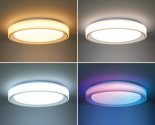 Solight LED osvětlení s dálkovým ovladačem Floco, 30W + 6W RGB, 2100lm, 40cm, změna chromatičnosti, stmívatelné WO8015