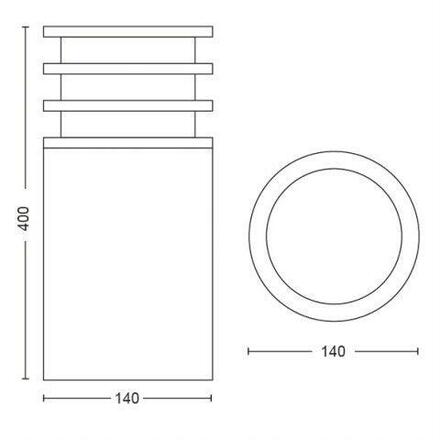 Hue White Venkovní sloupkové svítidlo Philips Lucca 17402/93/P0 antracitové, 2700K, 40cm