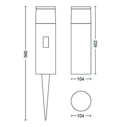 Hue LED White and Color Ambiance Venkovní sloupkové svítidlo Philips Calla 17437/30/P7 černé 40cm 2200K-6500K RGB extension kit