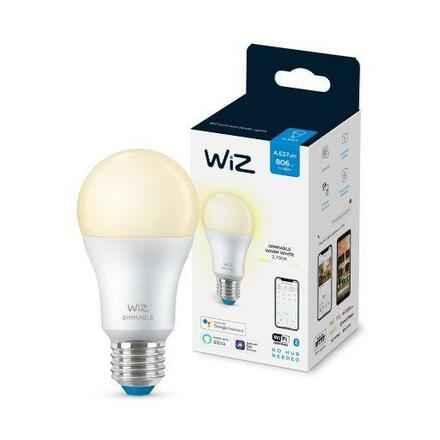 LED Žárovka WiZ Dimmable 8718699786038 E27 A60 8-60W 806lm 2700K, stmívatelná