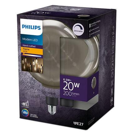 Philips Vintage LED žárovka E27 G200 6,5W 200lm 1800K stmívatelná, smoky