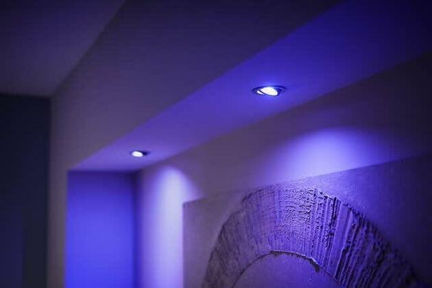 Hue Bluetooth White and Color Ambiance zápustné svítidlo Philips Centura 8719514338623 stříbrné kulaté GU10 5.7W