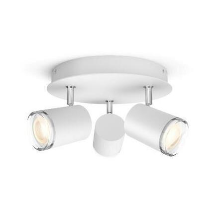 Hue White Ambiance Bodové koupelnové svítidlo Philips Adore BT 8719514340916 LED GU10 3x5W 3x350lm 2200-6500K IP44 230V, bílé s dálkovým ovladačem a Bluetooth