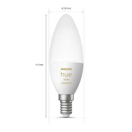 Philips HUE WA LED žárovka E14 B39 4W 470lm 2200-6500K IP20