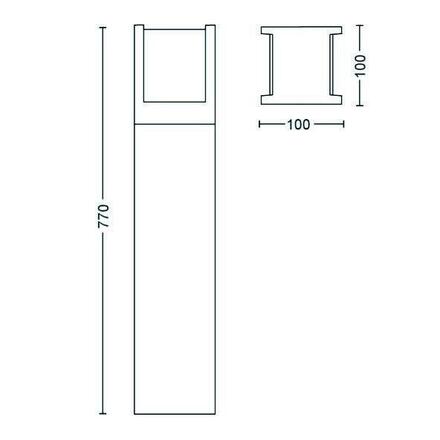 Hue LED White Venkovní sloupkové svítidlo Philips Fuzo 8719514382862 černé 77cm 2700K