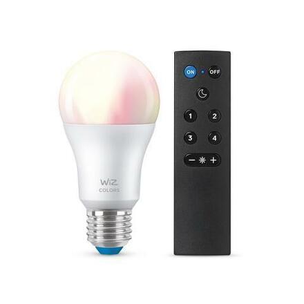 WiZ SET 1x LED žárovka E27 A60 8W (60W) 806lm 2200-6500K RGB IP20, stmívatelná + ovladač