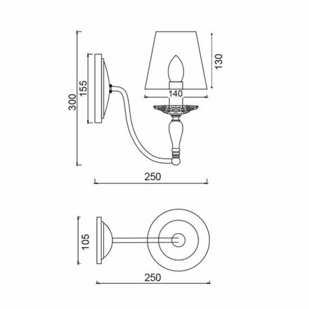 ACA Lighting Textile nástěnné svítidlo DL9501WWB