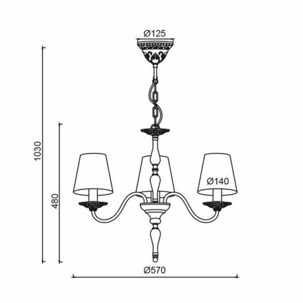 ACA Lighting Textile závěsné svítidlo DL9503PWB