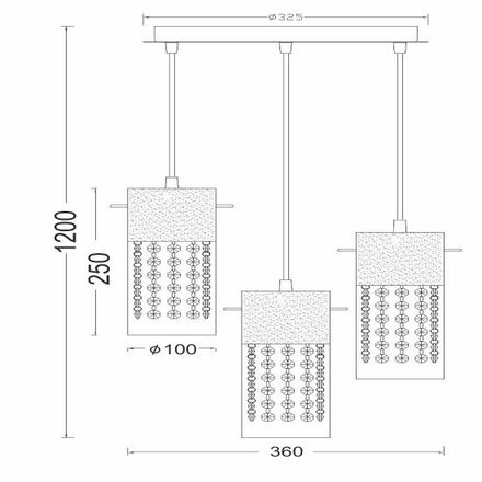 ACA Lighting Crystal závěsné svítidlo DLA6833