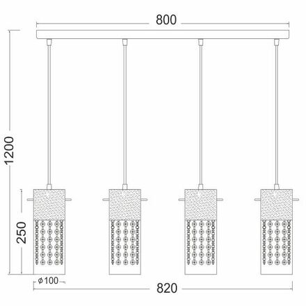 ACA Lighting Crystal závěsné svítidlo DLA6834