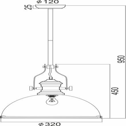 ACA Lighting Vintage závěsné svítidlo KS1300P311BK