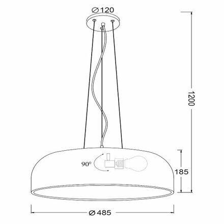 ACA Lighting Avantgarde závěsné svítidlo OD5390MB