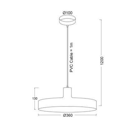 ACA Lighting Prim závěsné svítidlo OD5392SLB