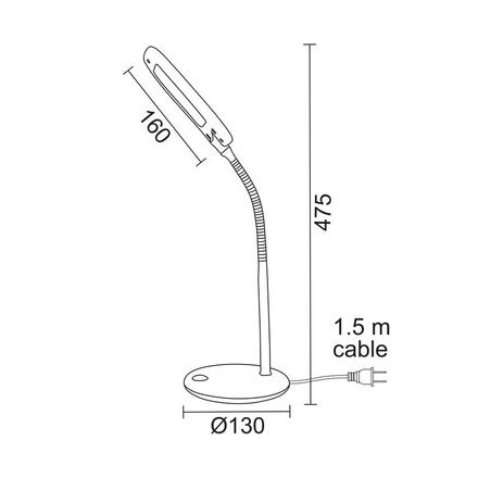 ACA Lighting Office LED stolní svítidlo 15205LEDBK