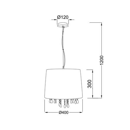 ACA Lighting Textile závěsné svítidlo 1P400BK