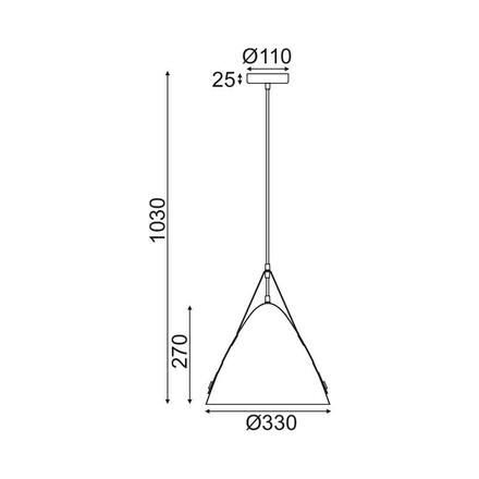 ACA Lighting závěsné svítidlo 1XE27 černý kov+kůže D33XH100CM NAOMI HL41441P33BN