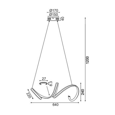 ACA Lighting Decoled LED závěsné svítidlo HM91LEDP64BR