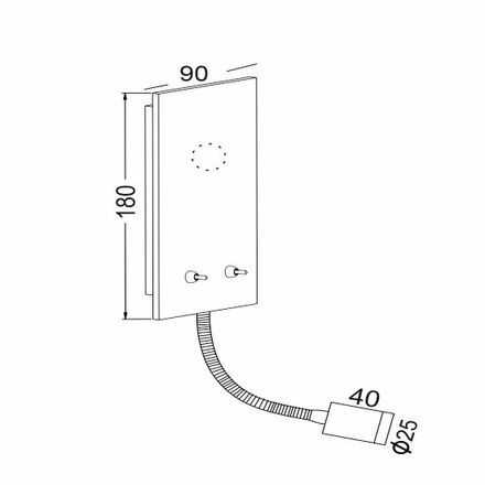 ACA Lighting Mix&Match LED nástěnné svítidlo bez stínítka OD5610BSLED