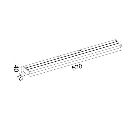 ACA Lighting nástěnné svítidlo LED 12W 3000K 780LM chrom hliník IP44 57X7X4CM KLARA PN29LEDW57SR