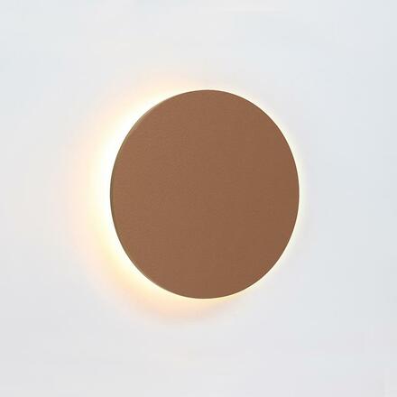 ACA Lighting nástěnné svítidlo LED 10W 3000K 800LM světle hnědá kůže MDF kruh D22XH3,6CM ECLIPSE ZM1710LEDWLL