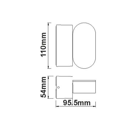 ACA Lighting LED SMD venkovní nástěnné svítidlo 7W 320LM 100d 230V AC 3.000K tmavá šedá CRI80 IP54 30.000hod LG1681G