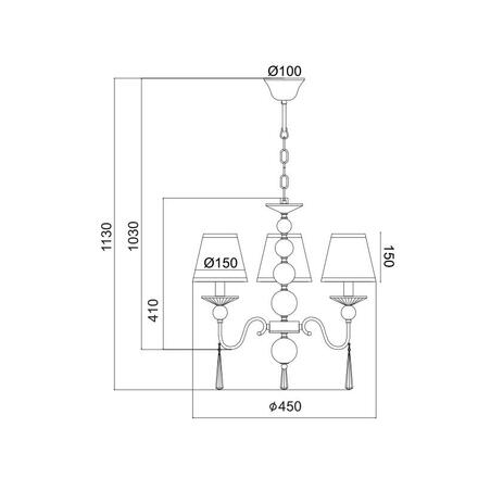 ACA Lighting Textile závěsné svítidlo AD90043D