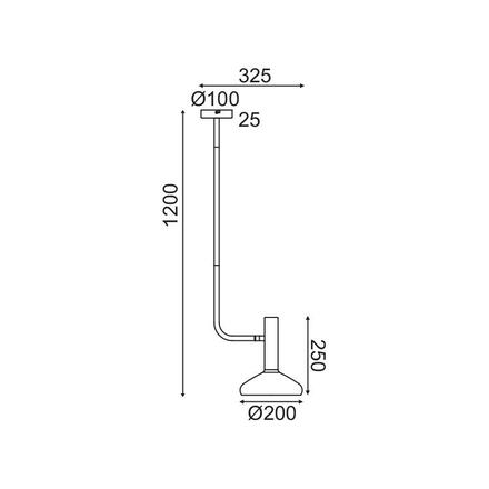 ACA Lighting závěsné svítidlo 1XE27 mosaz+černá 33X20XH120CM SHERLOCK AR4181P120BB