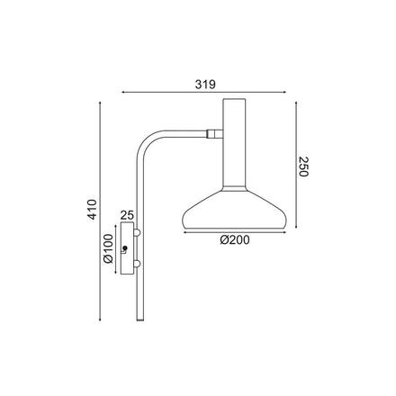 ACA Lighting nástěnné svítidlo 1XE27 mosaz+černá 32X20X41CM SHERLOCK AR4181W41BB