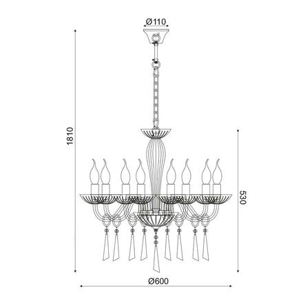 ACA Lighting Crystal závěsné svítidlo BLK80288PCC