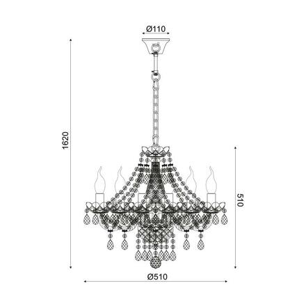 ACA Lighting Crystal závěsné svítidlo BLK80416PCG