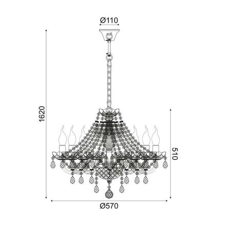 ACA Lighting Crystal závěsné svítidlo BLK80418PCG