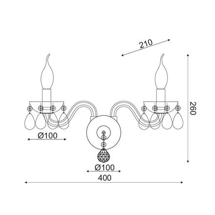 ACA Lighting Crystal nástěnné svítidlo BLK82042WWC