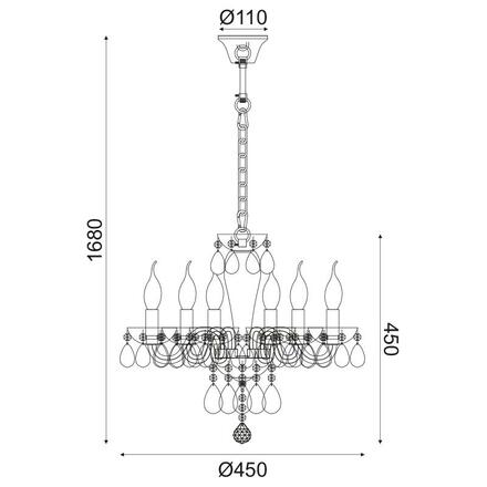 ACA Lighting Crystal závěsné svítidlo BLK82046PWC