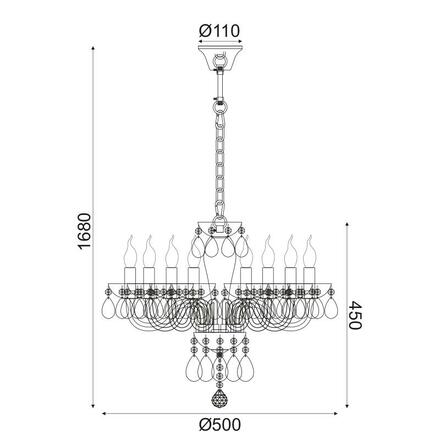 ACA Lighting Crystal závěsné svítidlo BLK82048PSGC