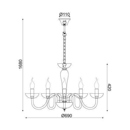 ACA Lighting Crystal závěsné svítidlo BLK82185PCNC