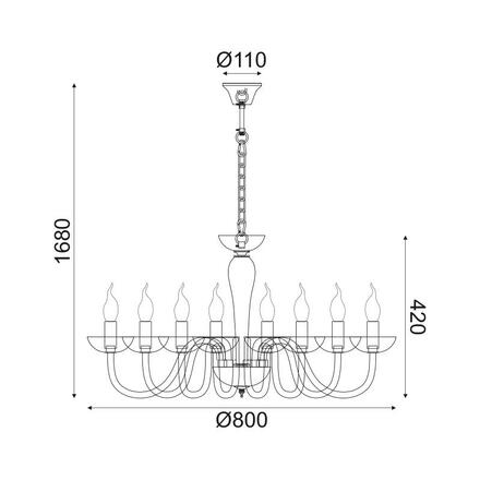 ACA Lighting Crystal závěsné svítidlo BLK82188PSGC