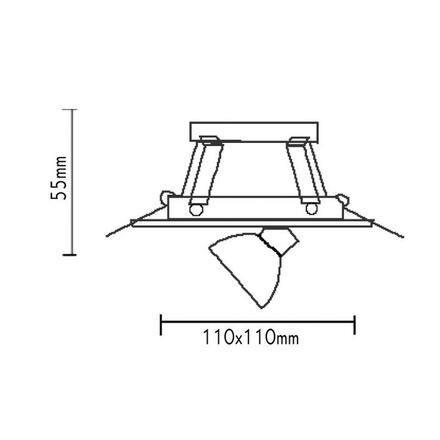 ACA Lighting bodové svítidlo zapuštěné 3234 MR16 broušený nikl BS3234FNM