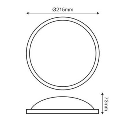 ACA Lighting venkovní stropní a nástěnné svítidlo LED černá 230V IP65 20W 3000K 1800Lm Ra80 DAMAS2030B