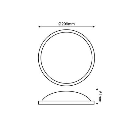 ACA Lighting LED plastové bílé stropní svítidlo 230V AC IP65 20W 1700lm 3000K 110d Ra80 DARIA2030W