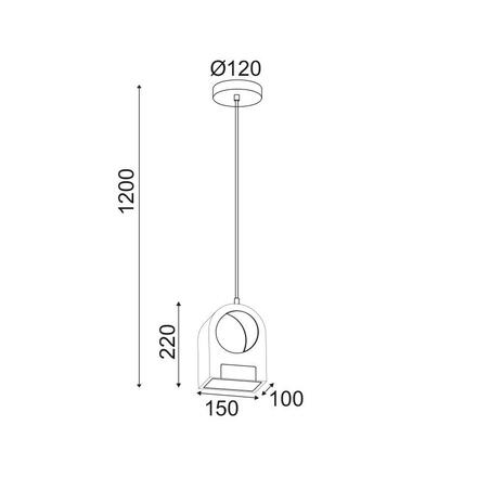 ACA Lighting závěsné svítidlo LED 10W 3000K 800LM dřevo + akryl 15X10XH120CM YOKO DCR39218