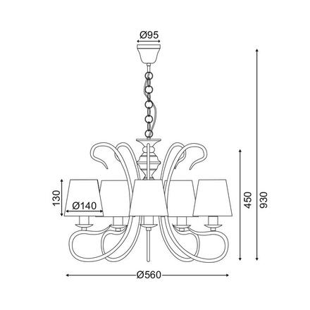 ACA Lighting Textile závěsné svítidlo DL7615