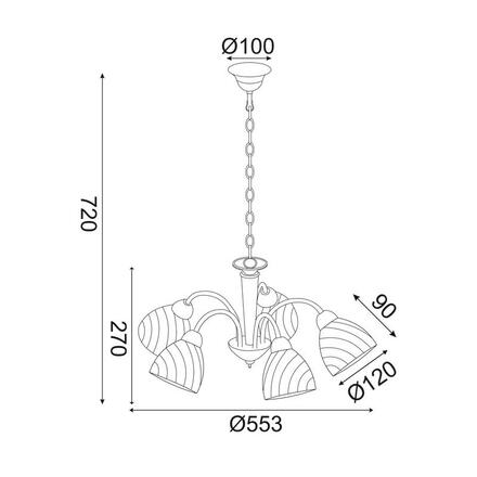 ACA Lighting Prim závěsné svítidlo DLX7395BR