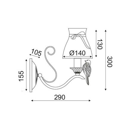 ACA Lighting Textile nástěnné svítidlo EG166081WW