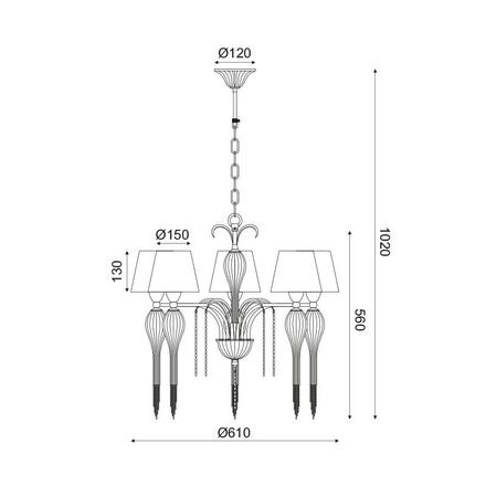 ACA Lighting Textile závěsné svítidlo EG170305PBCH