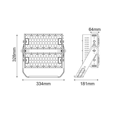 ACA Lighting LED HIGH POWER FLOOD reflektor 240W, 37200lm, 5000K, 40°, 230V AC , IP66, IK10 GLAD2405040