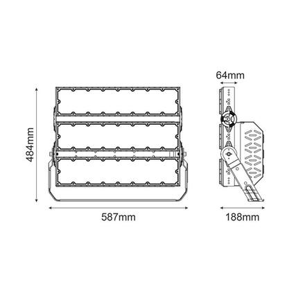 ACA Lighting LED HIGH POWER FLOOD reflektor 720W, 111600lm, 5000K, 20°, 230V AC, IP66, IK10 GLAD7205020