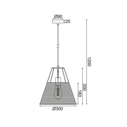 ACA Lighting závěsné svítidlo 1XE27 ratan + bílý kov D30XH120CM ZORBAS GN60P130WH